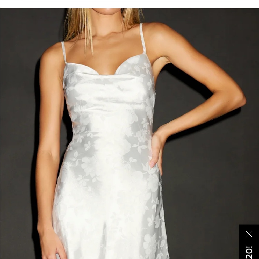 Lulus White Satin Slip Dress - Picture 1 of 4